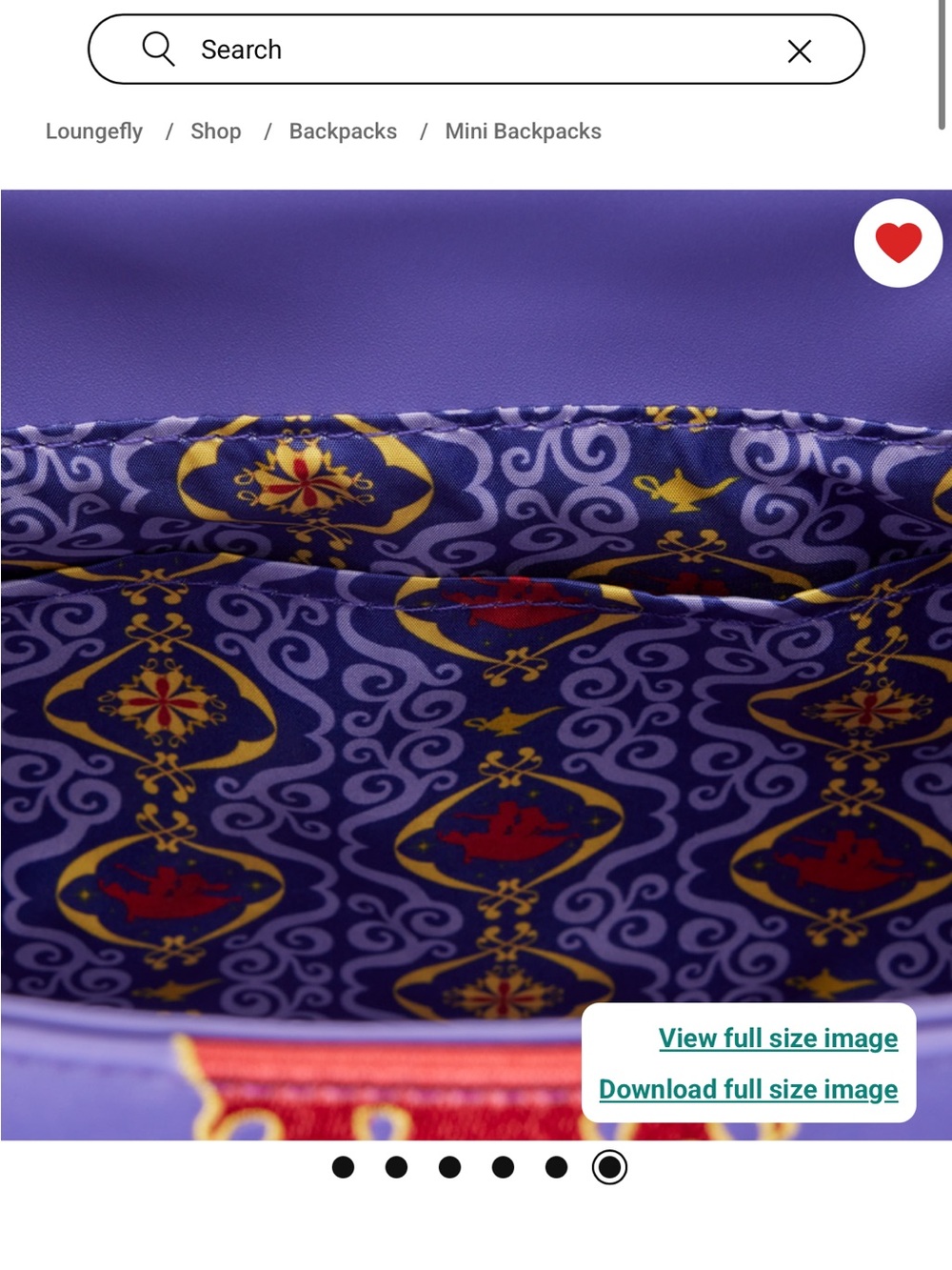 Loungefly Aladdin Exclusive Magic Carpet
Drawstring Mini Backpack & Wallet - Picture 13 of 14